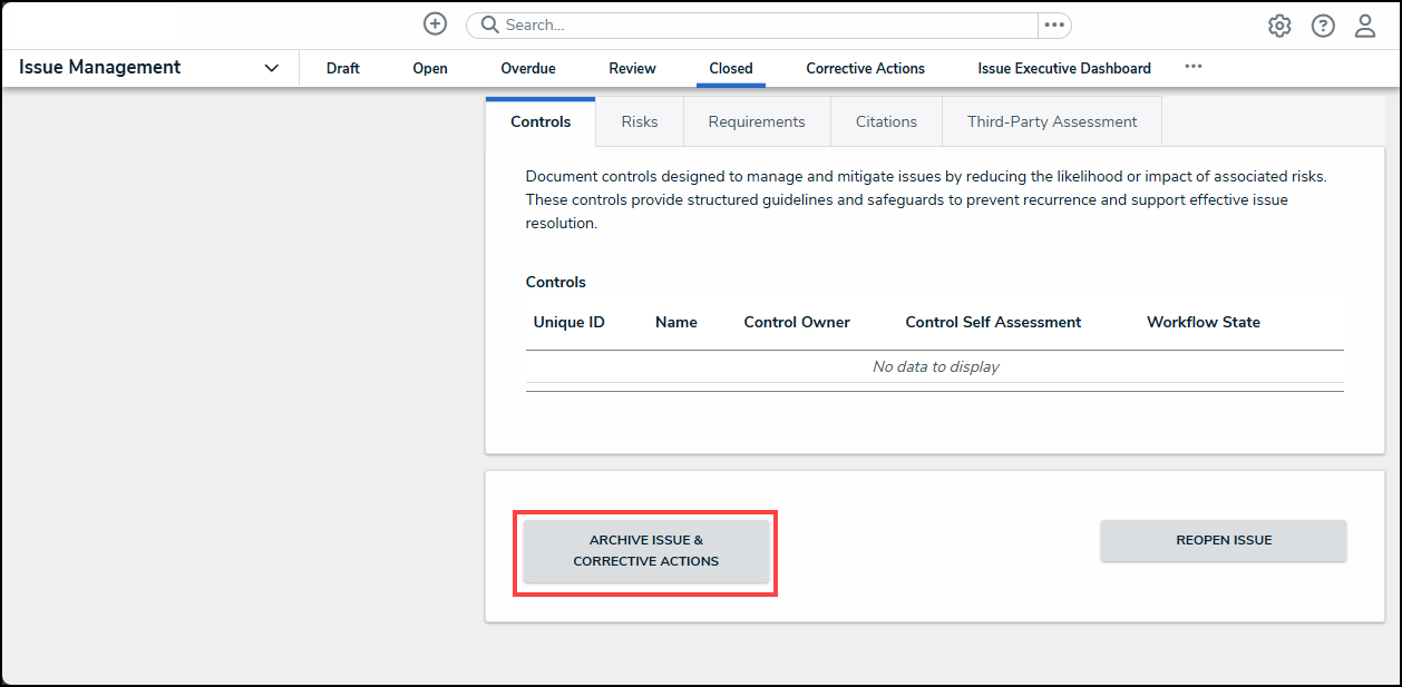 Archive Issue & Corrective Actions Button.png