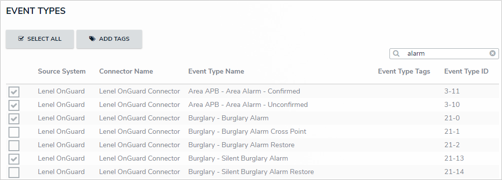 Add Tags to an Event Type – Resolver Core