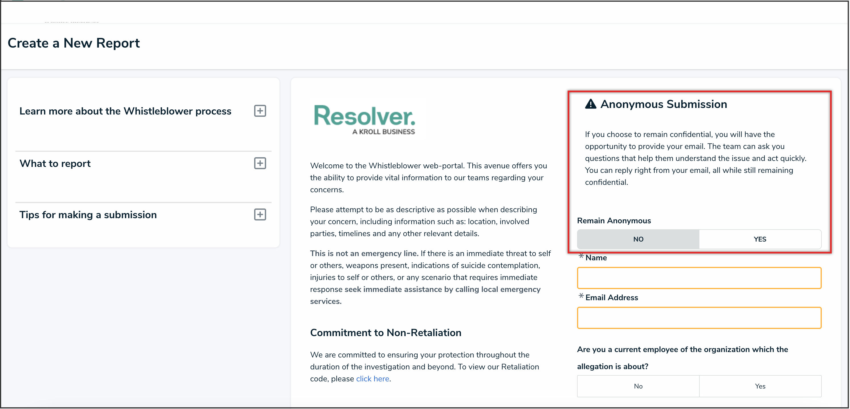 Anonymous Submission Section