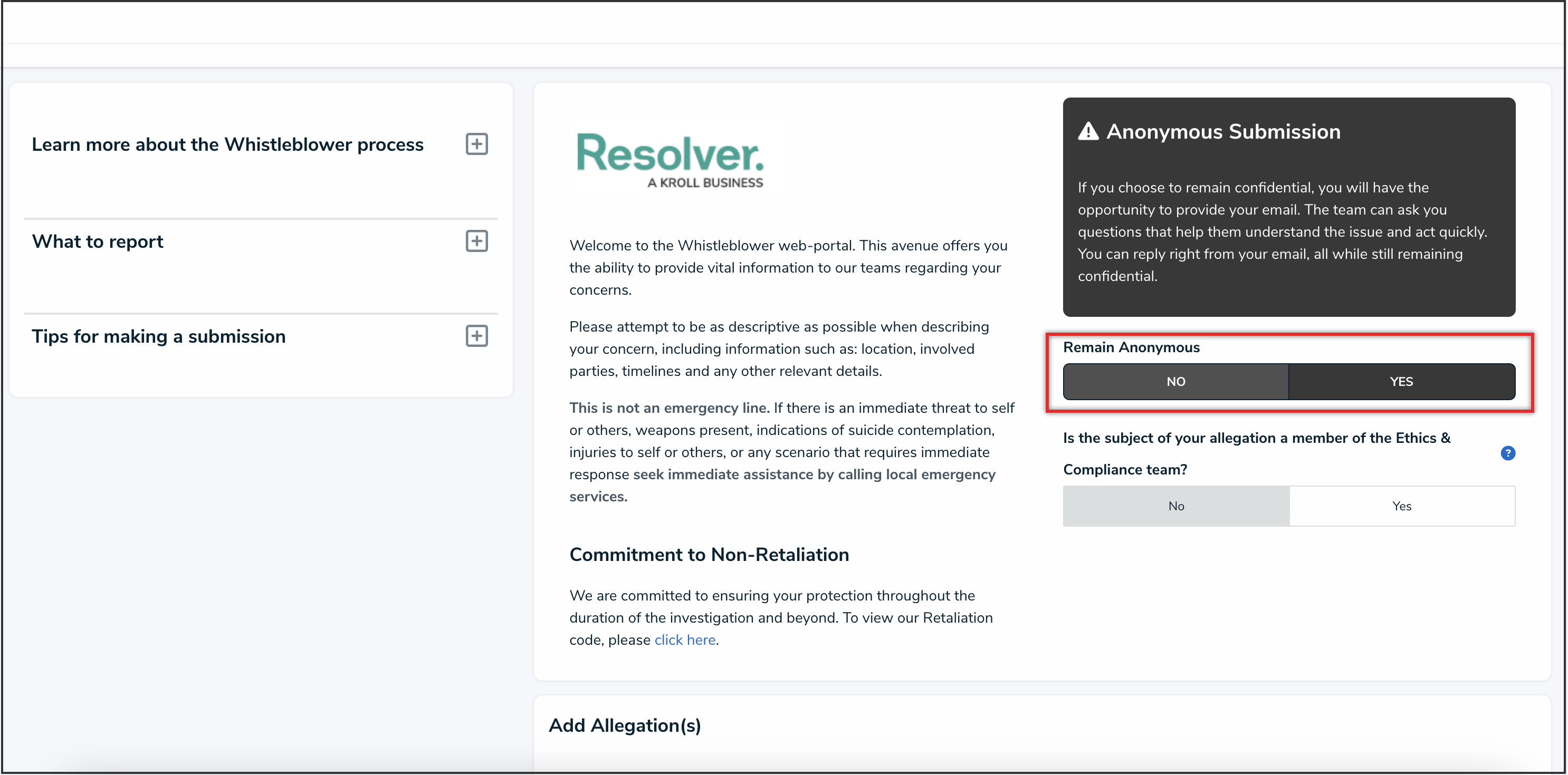 Remain Anonymous - Yes