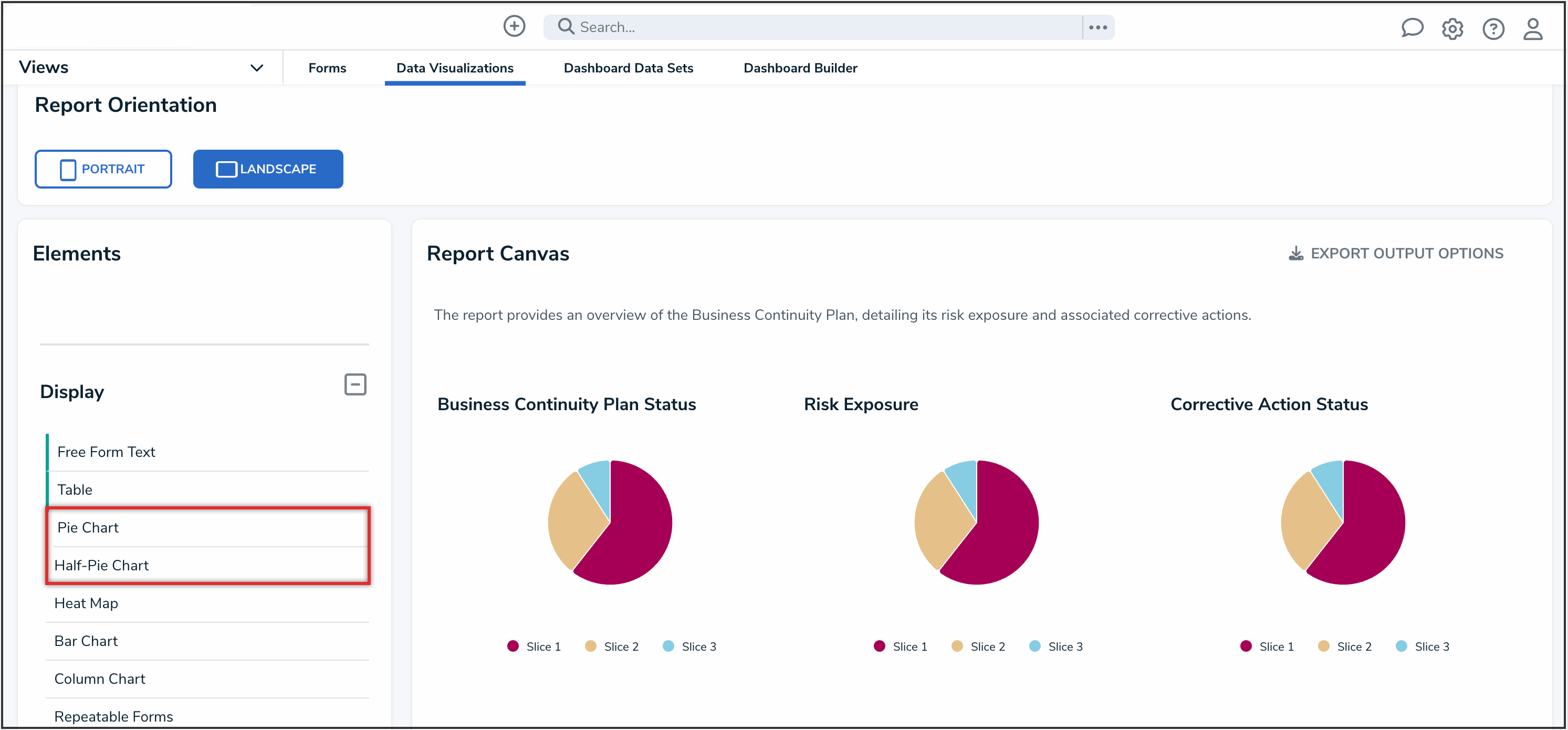 Pie Chart or Half-Pie Chart Options
