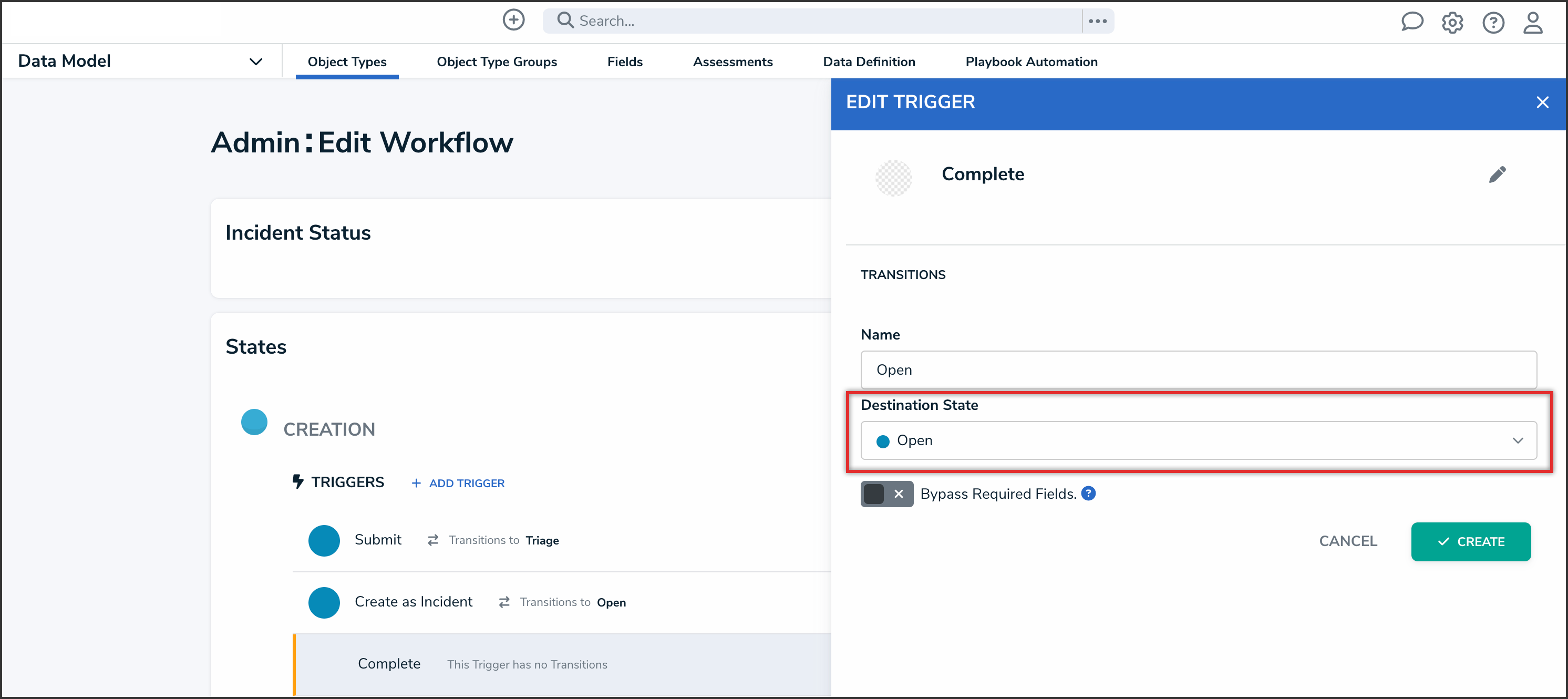 Destination State Dropdown