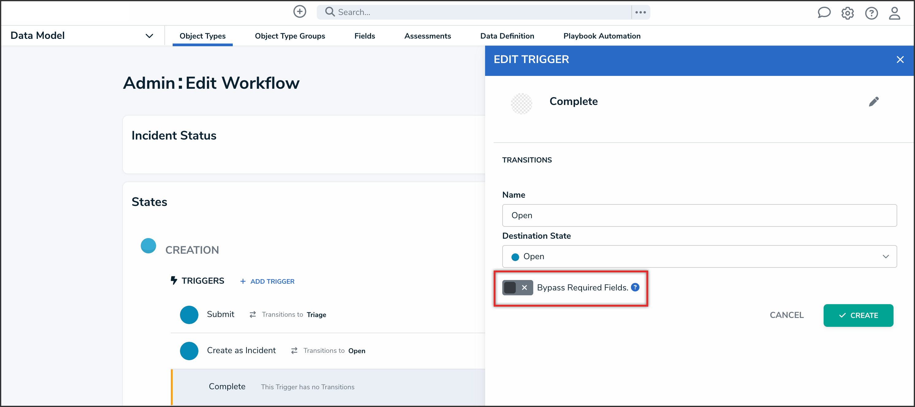 Bypass Required Fields Toggle