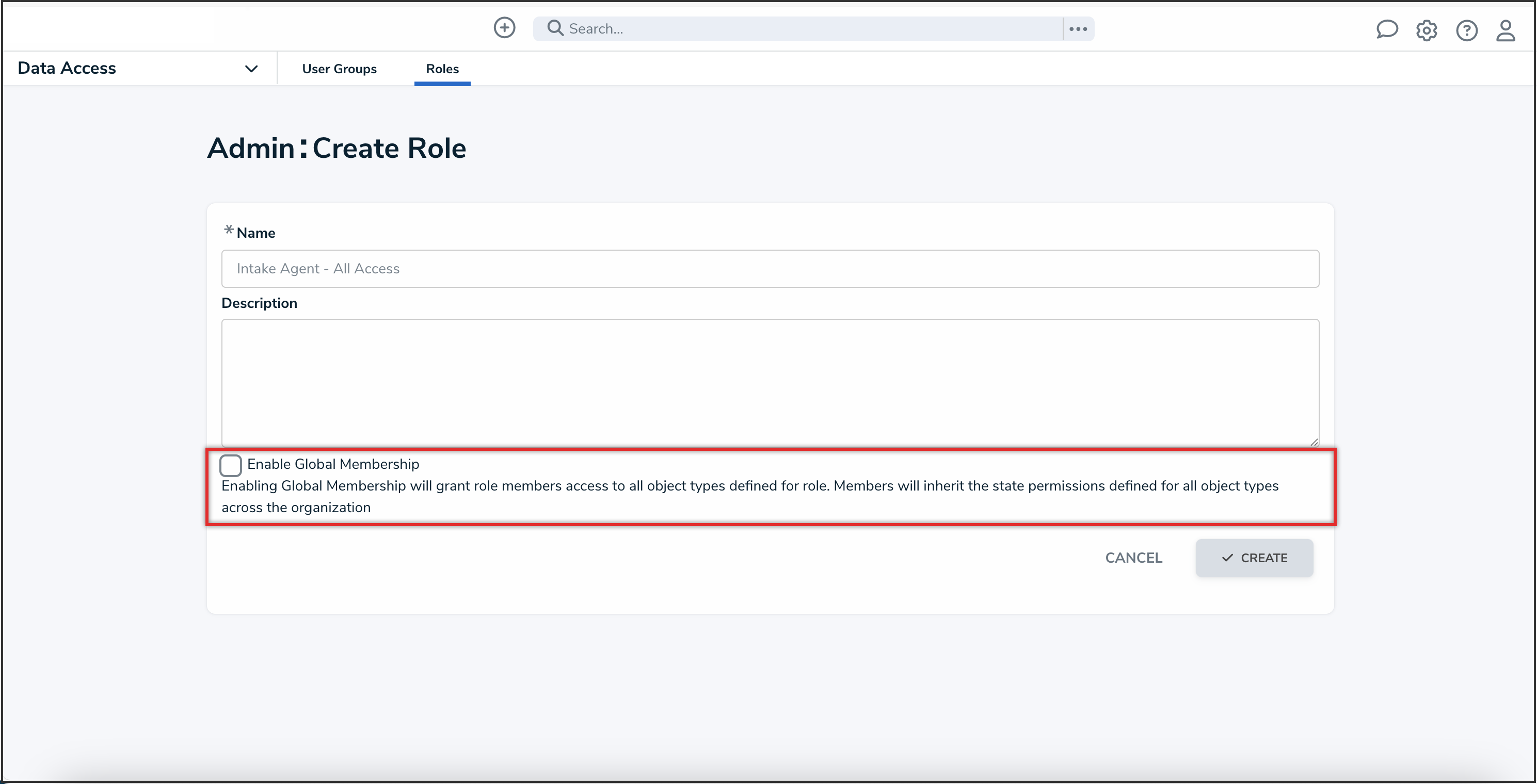 Enable Global Membership Checkbox