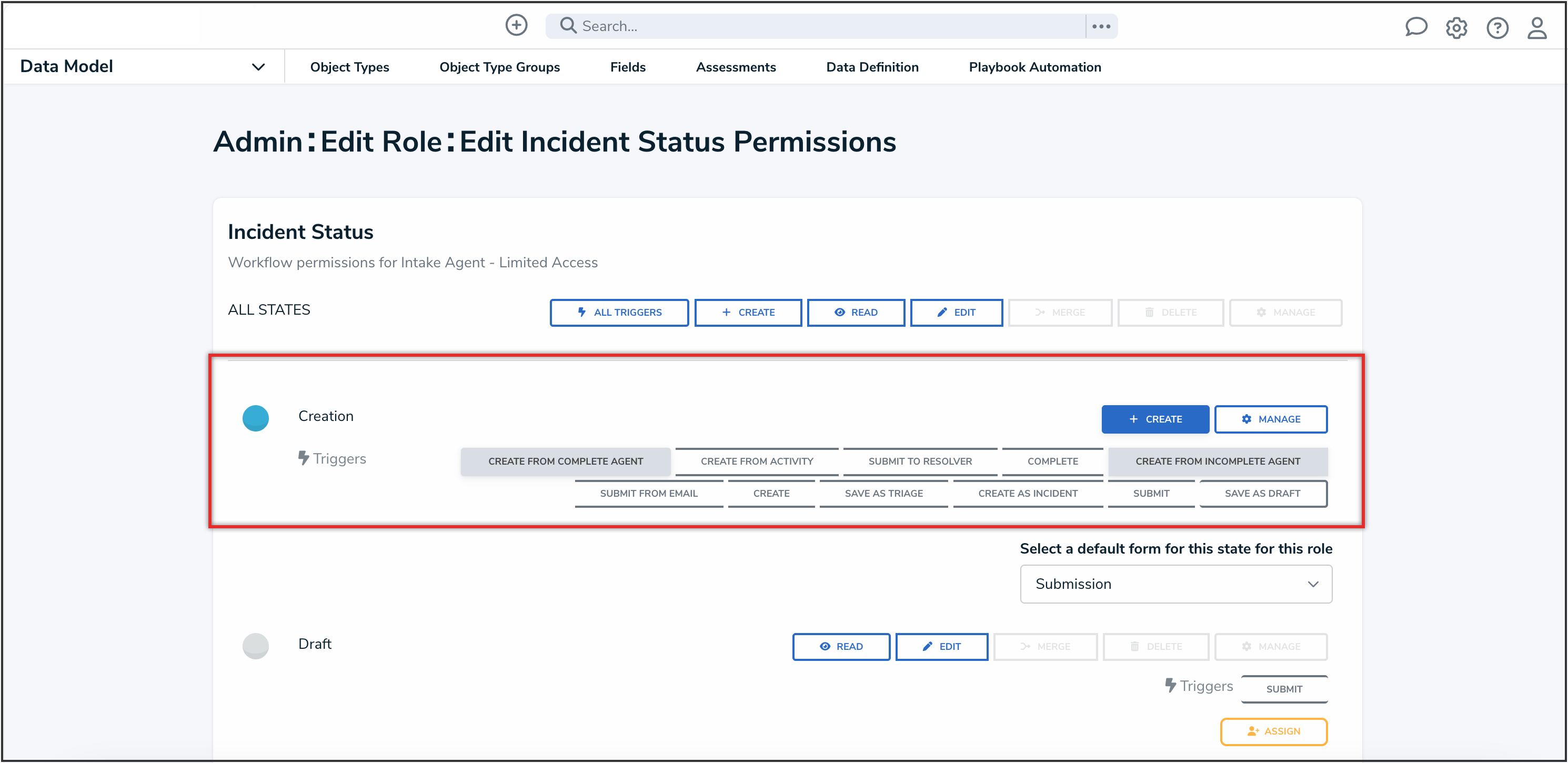 Creation State Triggers