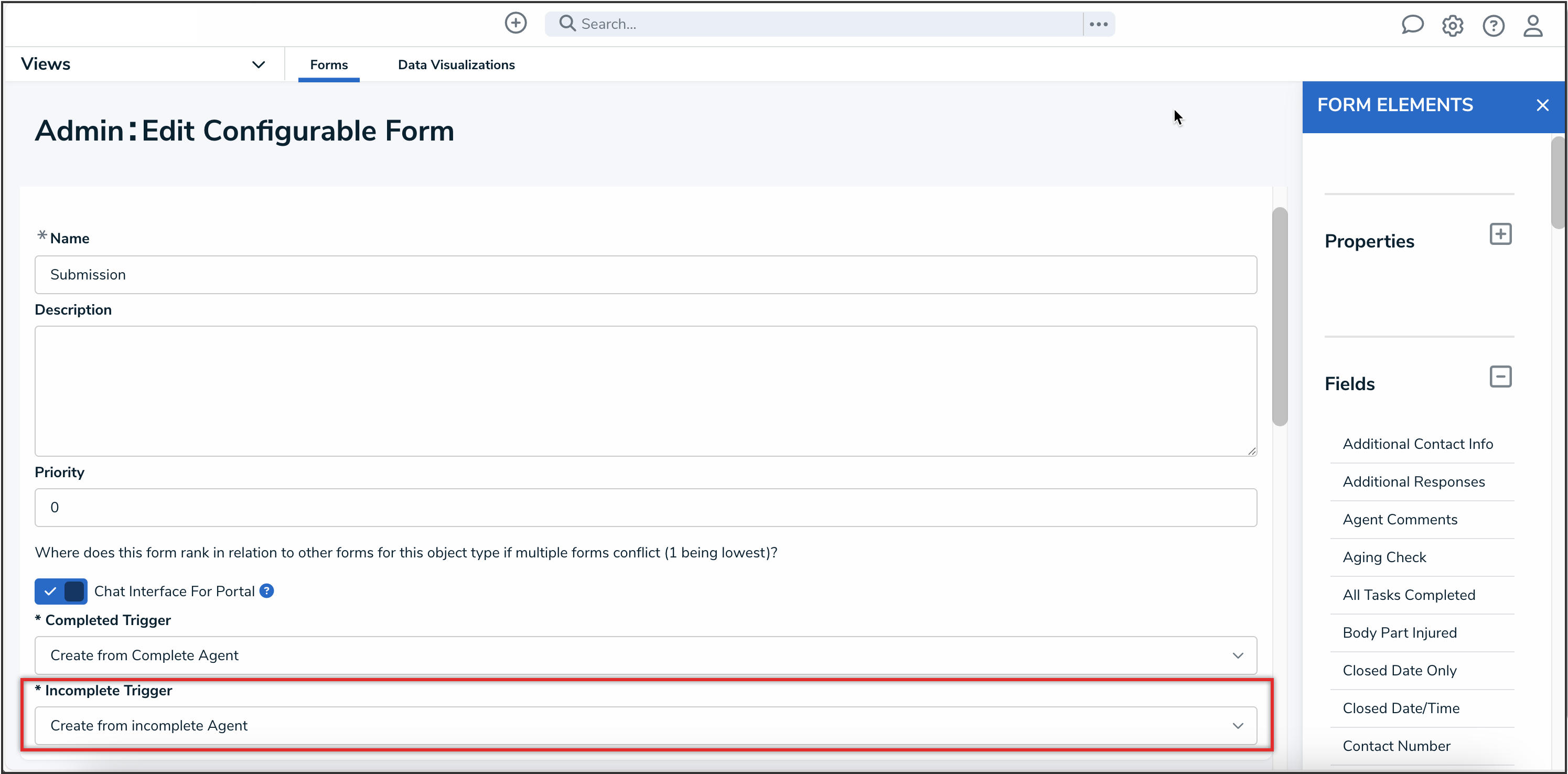 Incomplete Trigger Dropdown