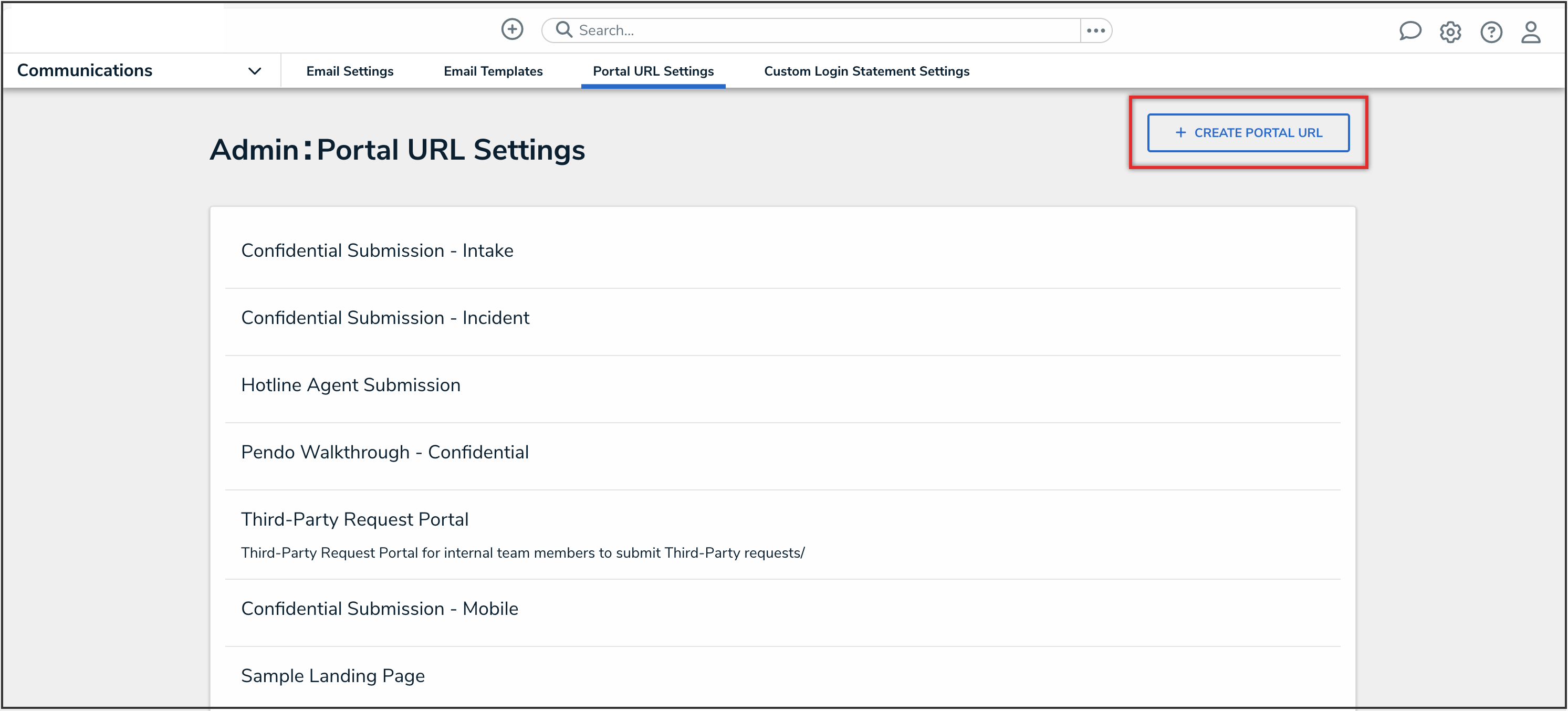 Create Portal URL Button