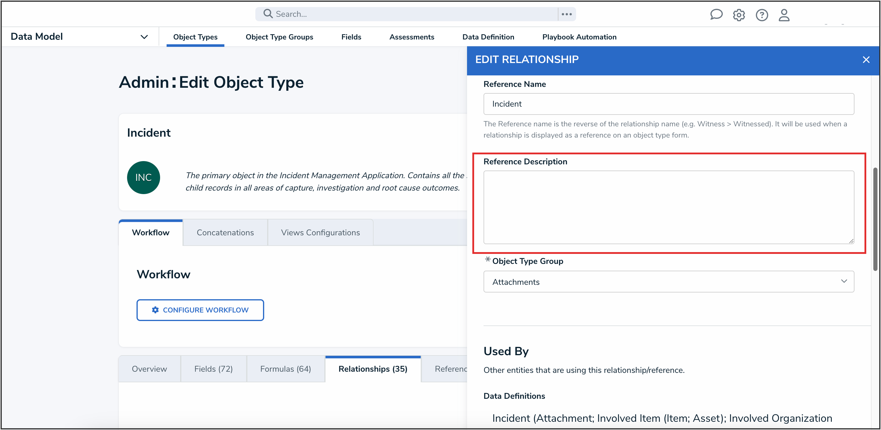Reference Description Field