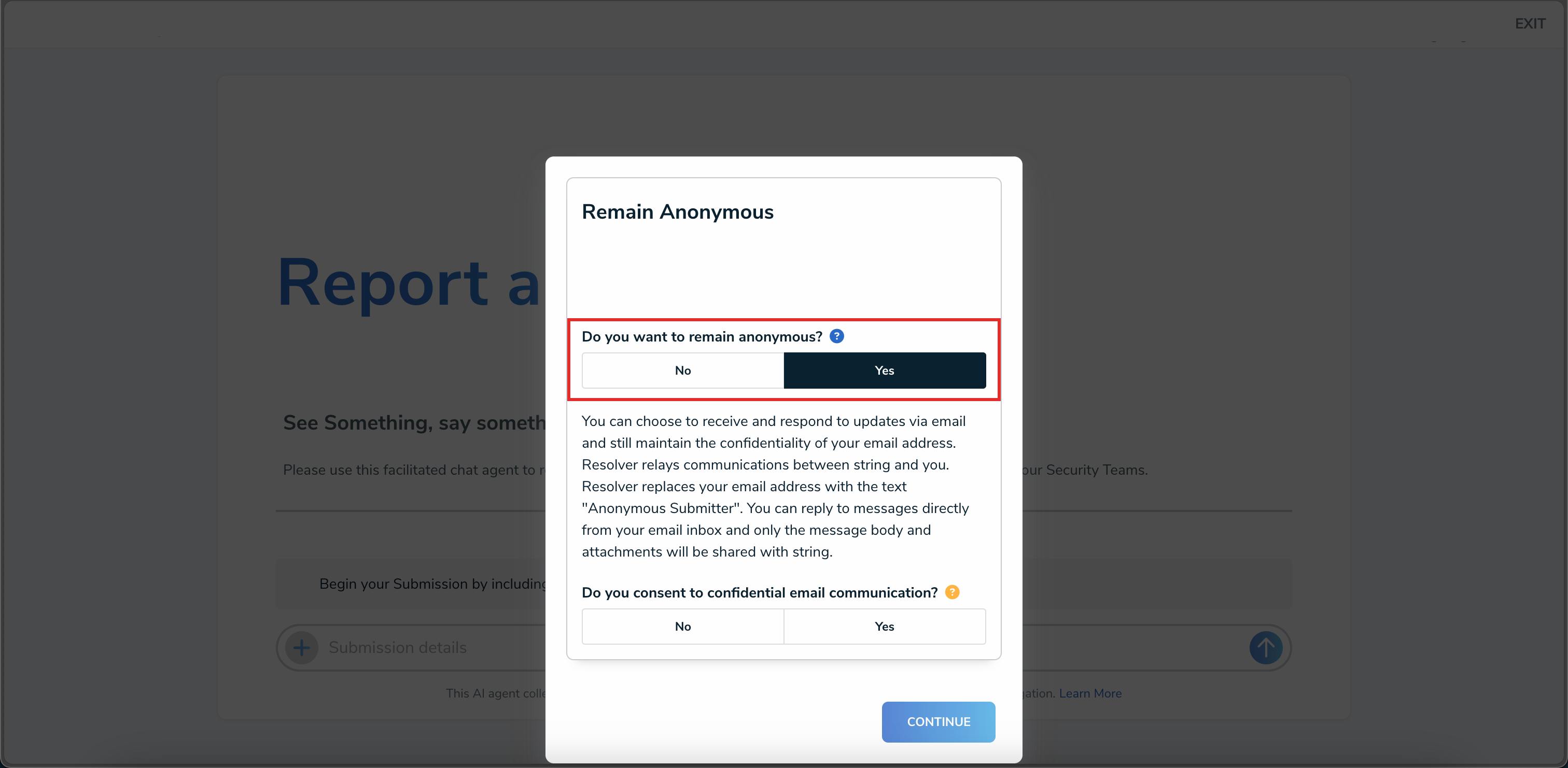 Remain Anonymous Pop-up