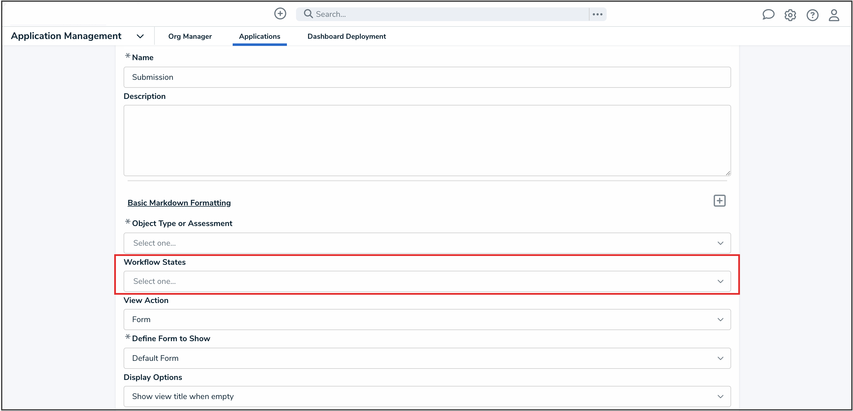 Workflow States Dropdown