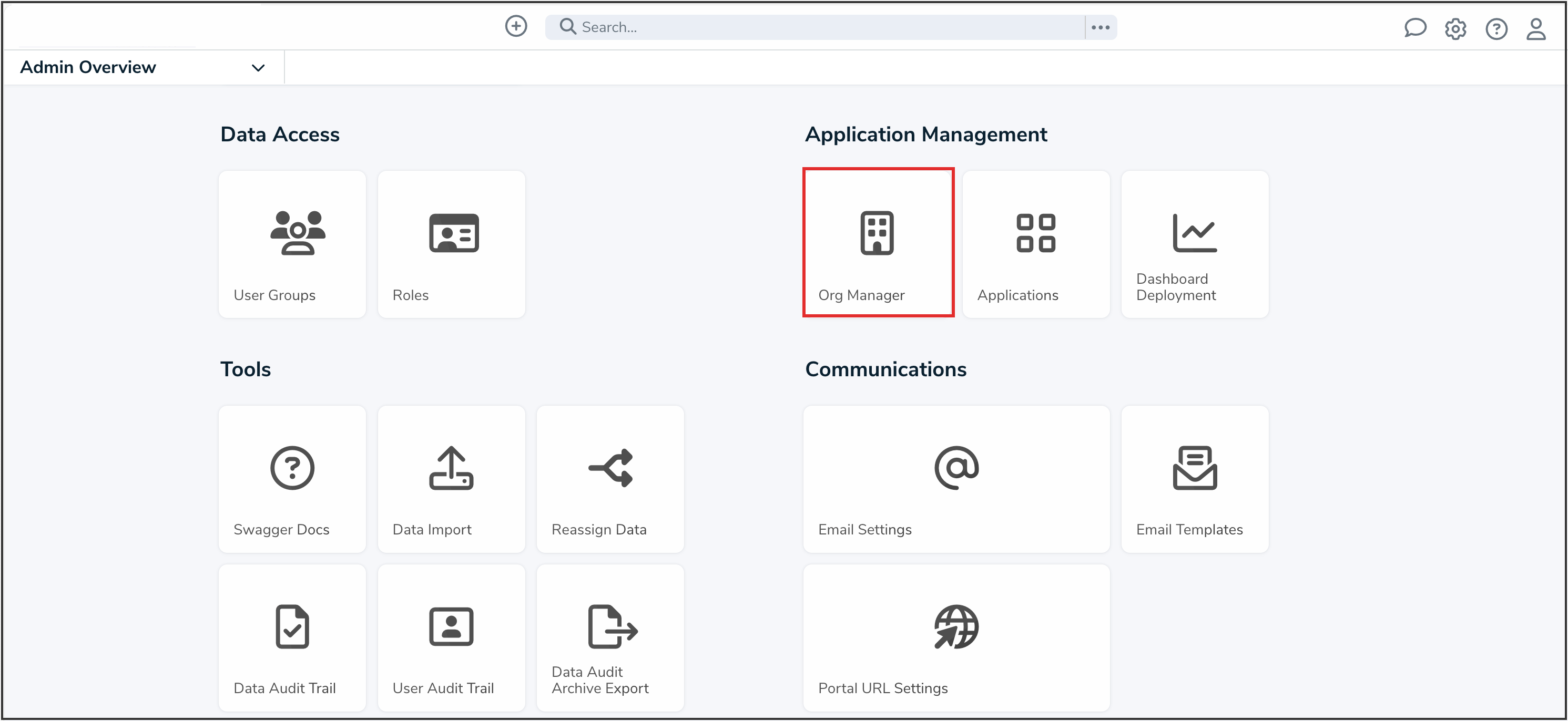 Org Manager Tile